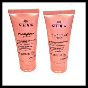 2 x Nuxe Prodigieux Floral Scented Shower Gel 1.0 fl.oz. 30 ml. each Cleanses